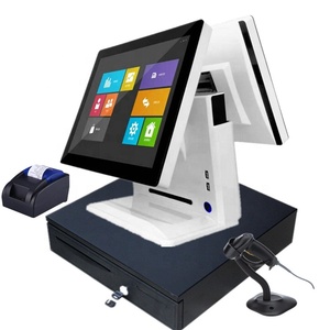 LKS-POS820D New Model 15&quot; 17&quot; All in One Dual Screen True Flat Touch Pad Pos Terminal with Bright Shell - Product Image 1