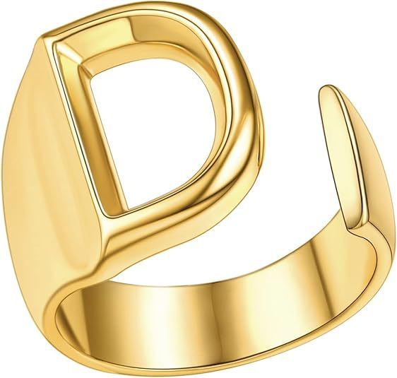 Anillo abierto con letra D