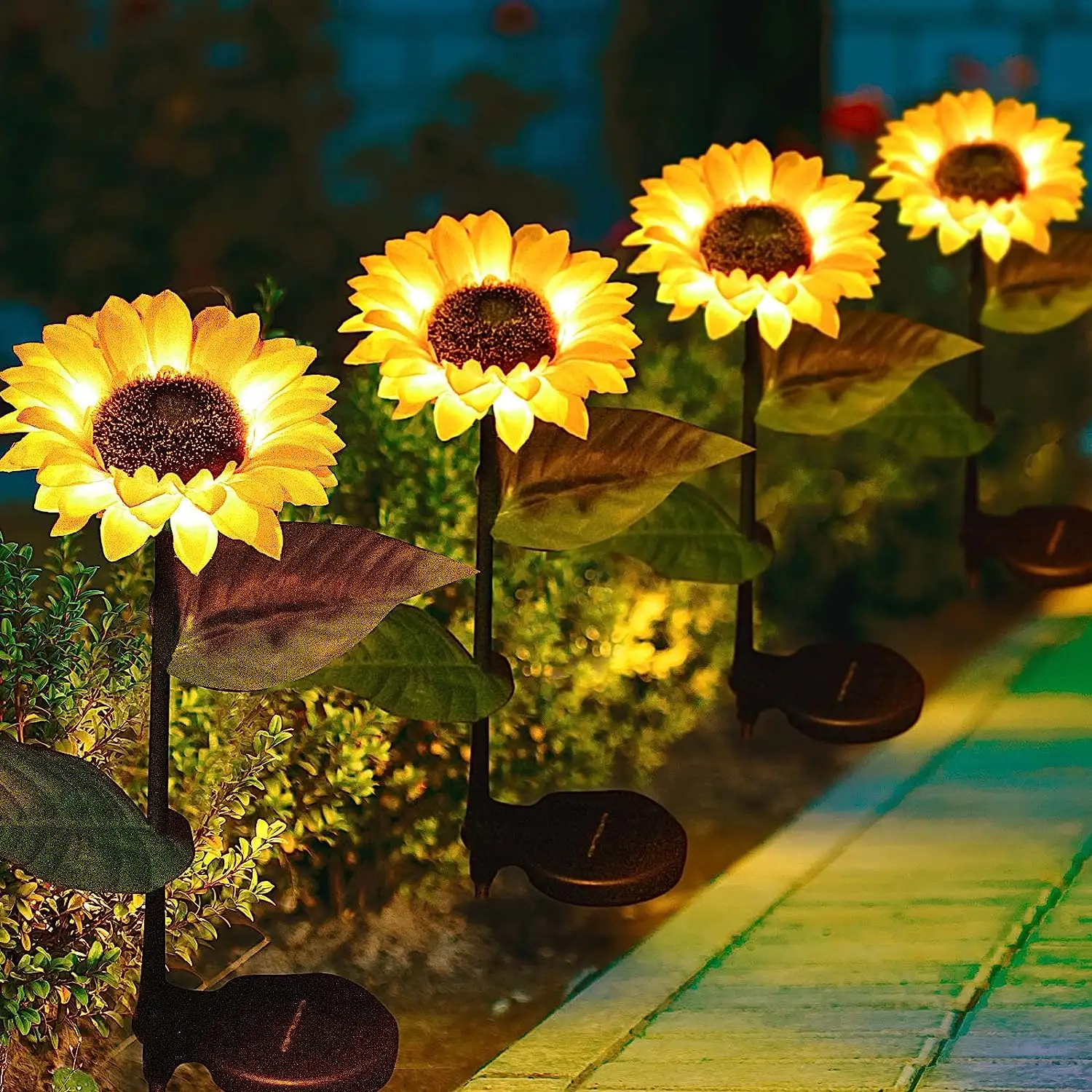 Solar LED Simulated Luminous Sunflower Outdoor Waterproof for Garden Landscape Decoration