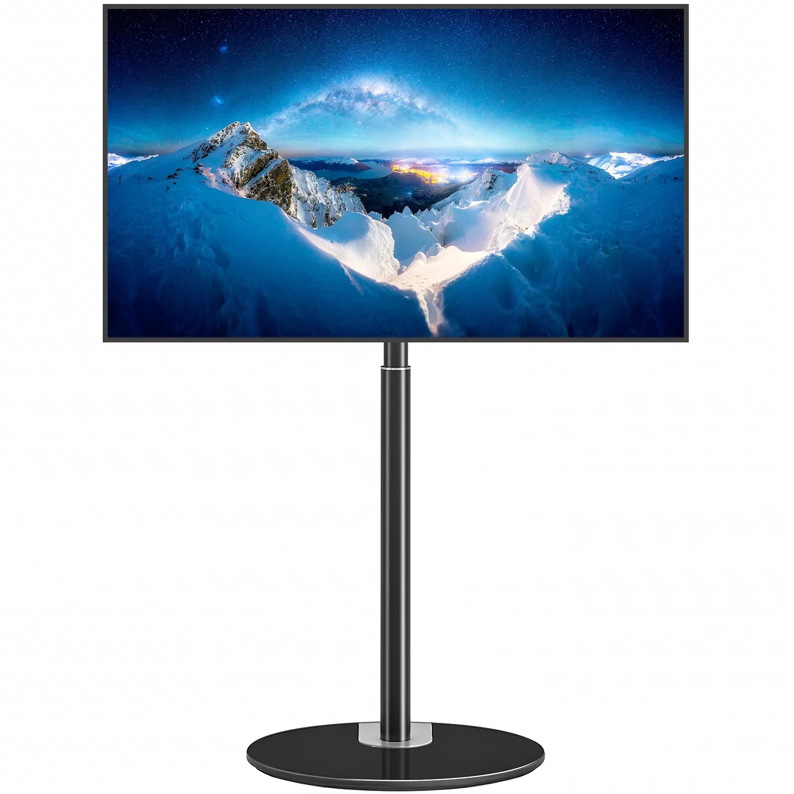 Soporte giratorio para TV LCD LED de 32-65 pulgadas, diseño Simple y moderno, negro, con Base redonda de cristal