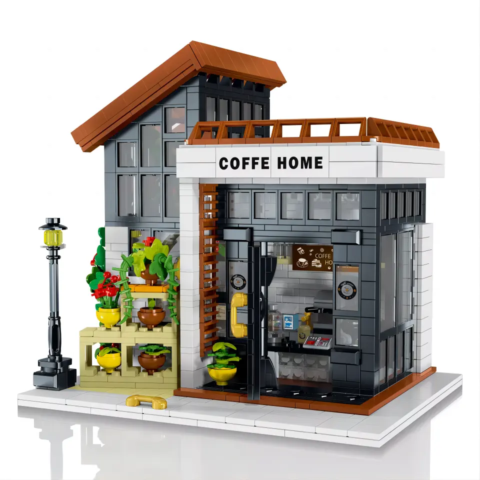 MORK 031062 new Street View Sunshine Cafe kids tiny modular house girls toys diy for blocks model building toys