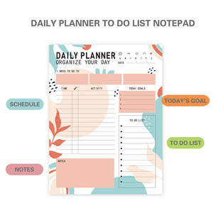 מתכנן ניהול מותאם אישית notepad חודש חודש מתכנן לעשות רשימה של היומן היעד של היום הספק המשרד