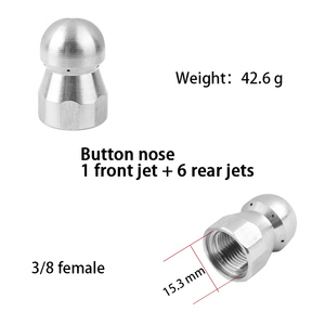 SPS 1/4 kadın 3/8 hızlı fiş paslanmaz çelik kanalizasyon jeti meme düğme burun sivri burun mantar burun bakır kakma - Product Image 2