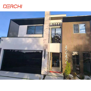 Derchi nfrc AS2047หน้าต่างอลูมิเนียมเคลือบสองชั้นแบบเปิดหน้าต่างกระจกกันเสียงพร้อมบานเกล็ดอัตโนมัติ