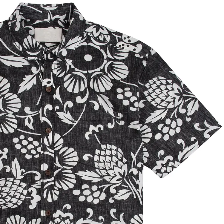 Nieuwe Mode Hoge Kwaliteit Biologisch Katoen Oem Custom Hawaiian Shirt Bedrukt
