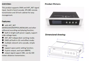 Controller AC110-220V Masukan 4 Port Ausgang setiap Port Kontrol Max 680 Piksel AN404 LED Artnet/DMX SPI Controller - Product Image 5