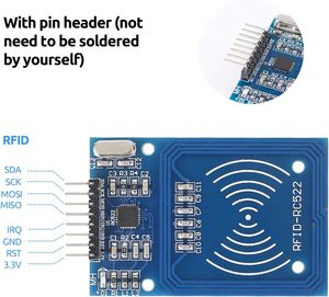 RC522 <strong>RFID</strong> <strong>Reader</strong> 13.56 MHz Module Kit S50 White Card Key Ring <strong>for</strong> <strong>Arduino</strong> Raspberry Pi Compatible Easy Access Control ICs