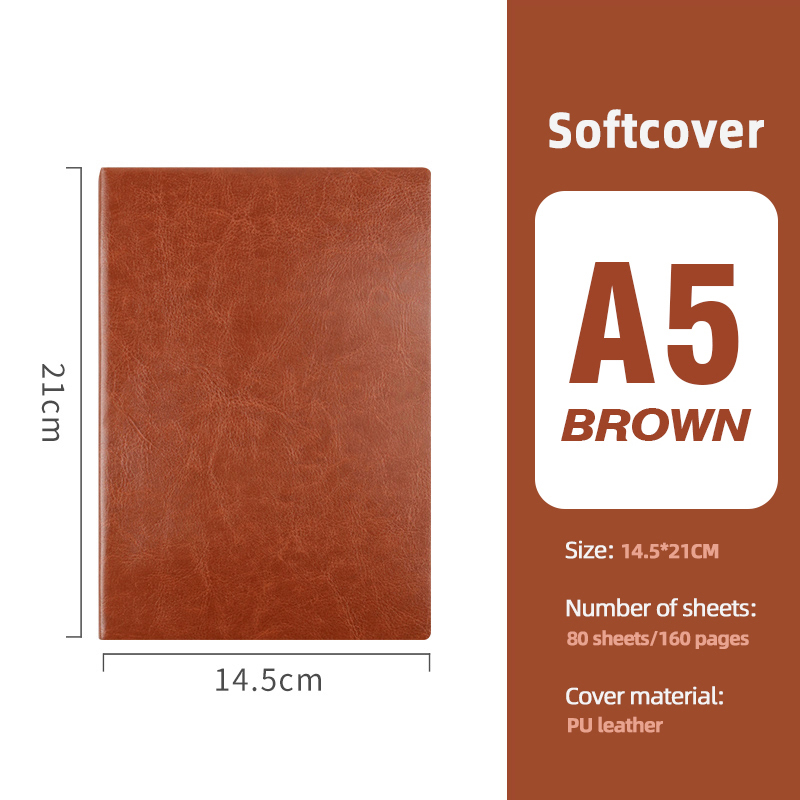 ปกอ่อน A5 สีน้ำตาล (80 แผ่น)
