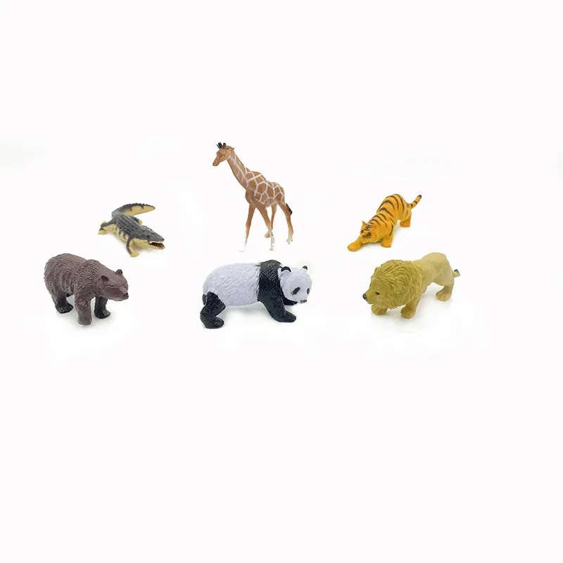 Juguetes de animales de goma suave para niños, modelo de animales de simulación de animales naturales, zoológico