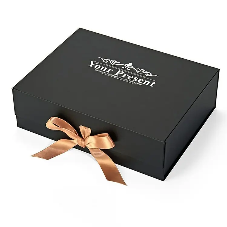 Caja de regalo de cartón con tapa magnética, decoración de lujo