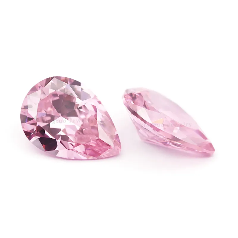 Joyería yingtuo Rosa zirconia cúbica nombre pera 3x5mm-10x12mm CZ coreano para zirconia cúbica joyería fina piedras preciosas