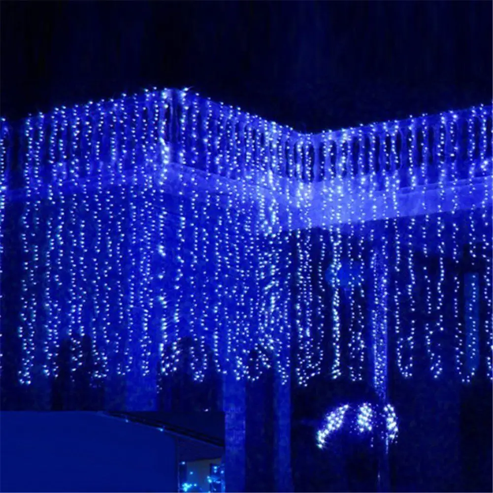 2*2 м 400 светодиодов синяя занавеска Светодиодная лампа с вешалкой с Т-образными гнездами резиновая проволока фон светодиодная сосулька светильник наружное украшение