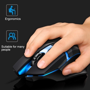 Ergonomico K2 USB LED retroilluminazione Mouse 1600DPI Gaming Hot cablato per Computer impermeabile per i giocatori per uso Desktop - Product Image 3