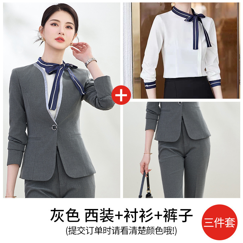 Grey suit pants and shirt