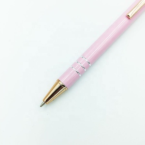 流畅书写定制的粉红色金属笔，带有激光徽标 - Product Image 2