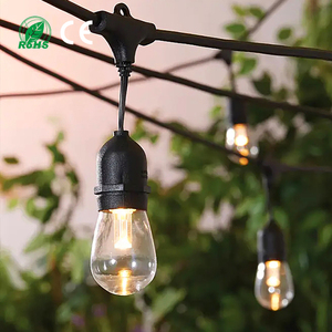 Cadena de luces LED impermeable para exteriores, luces colgantes de grado comercial S14 para patio, crea un ambiente de cafetería en tu patio trasero - Product Image 5