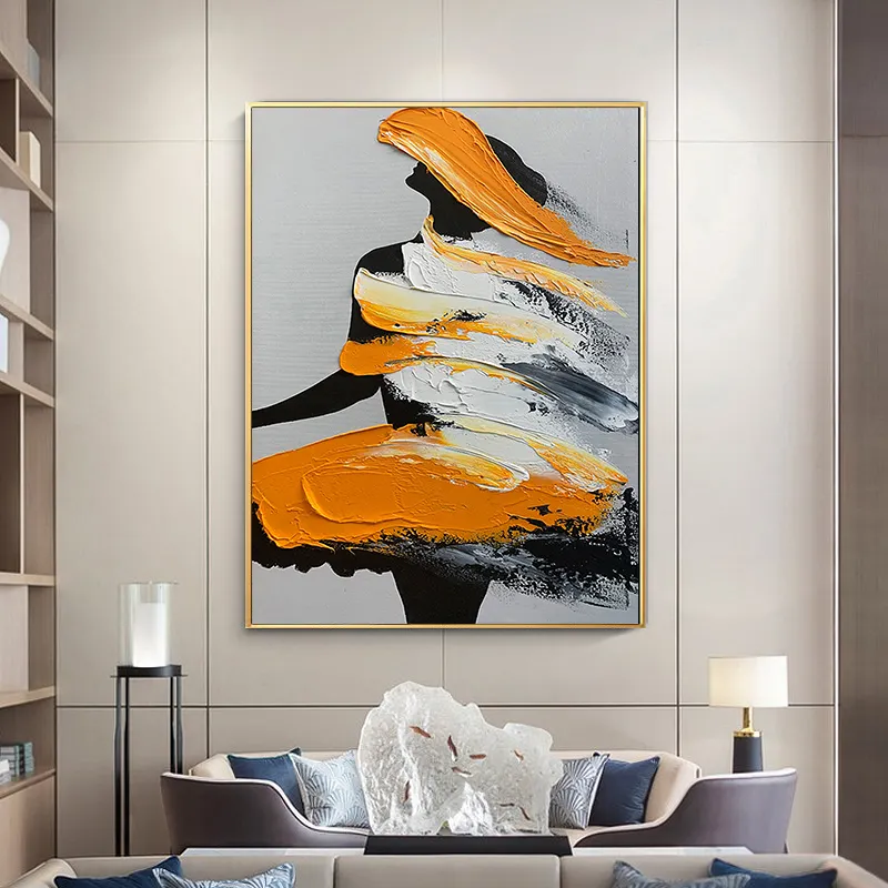 2023 nuevo diseño de pintura al óleo de alta calidad pintura acrílica pintada a mano Arte Abstracto arte de pared moderno para la decoración de la sala de estar