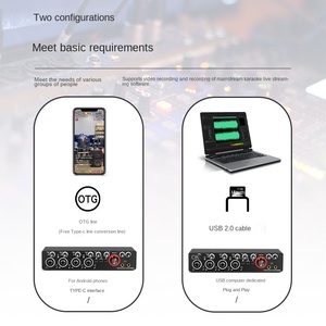 Studio Recording <strong>Microphone</strong> USB External 48V MD44 24Bit 192KHz <strong>Audio</strong> Interface 4 <strong>Input</strong> <strong>Output</strong> Sound Card