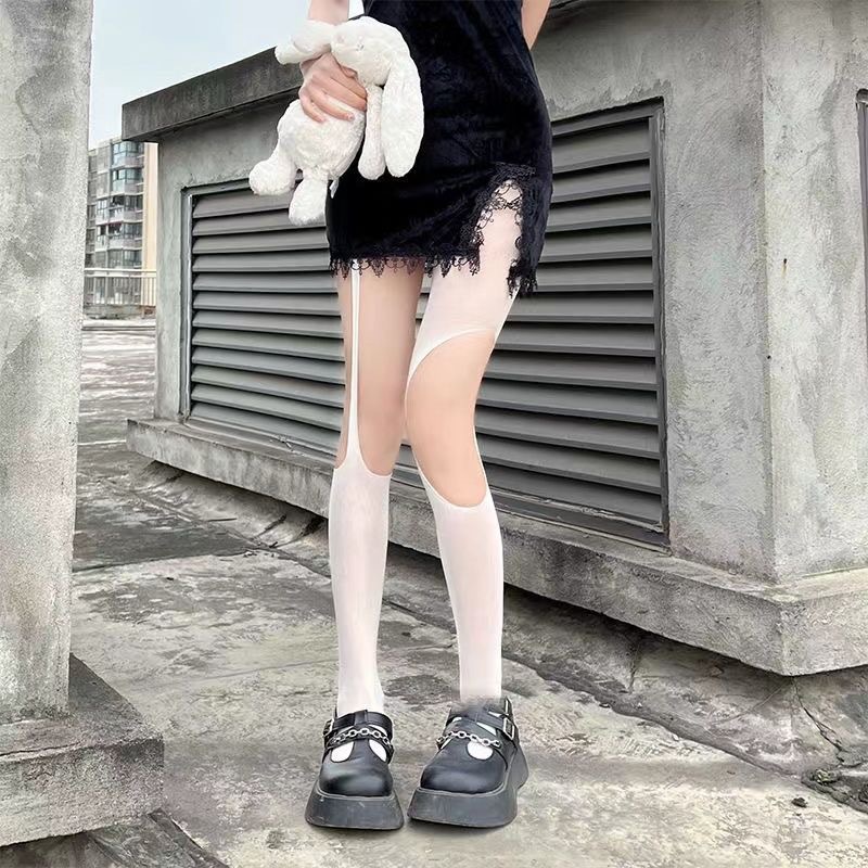 White irregular stockings