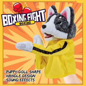 Unisex Electric Lovely <strong>Plush</strong> Boxing Dog Hand Puppets Toy Interesting B/<strong>O</strong> for Kids 11cm-30cm Height