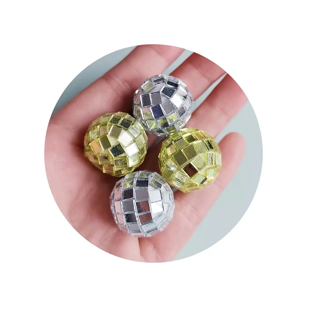 1bag 21mm Round Diamond Universe Ball Acrylic Beads Decorate Your Desk in Style with These Flat Back Beads