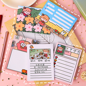Notas Adhesivas Kawaii de dibujos animados, 50 páginas por paquete, papel de cuenta de mano, cuaderno pequeño portátil - Product Image 3