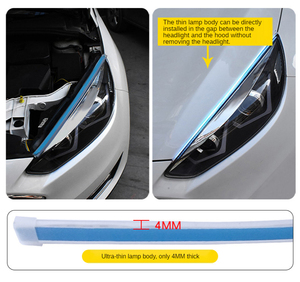 Ucuz 30cm 45cm 60cm 2 renkler ince sıralı esnek otomobil Drl tüp Led şerit gündüz çalışan ışık dönüş sinyal ışıkları - Product Image 6