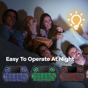 Teclado de color inalámbrico de 2,4G, mini panel táctil, ratón, Control remoto multimedia, teclado de mano, GamePad para caja de TV