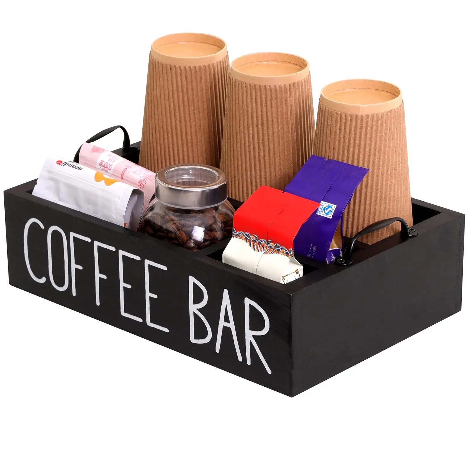 Estante de almacenamiento para Estación de café, accesorios de barra de café de madera, estante de almacenamiento para granja, soporte para cápsulas de café Kcup, cesta de almacenamiento