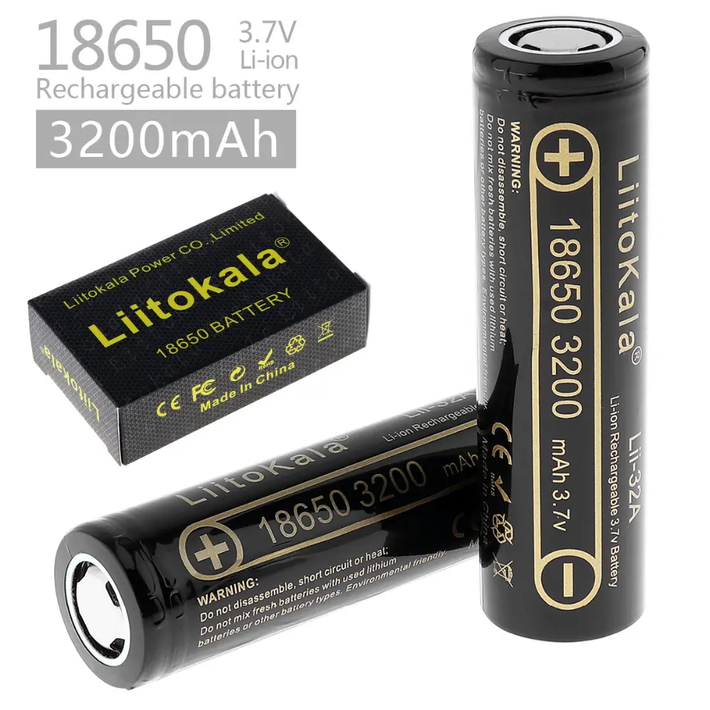 100% Originele Liitokala Lii-32A 3.7V 3200Mah 10A Ontladen Oplaadbare Batterijen Voor 18650 Batterij/Uav Voor Power Batterij pack