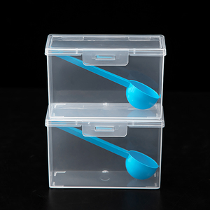 Caja de almacenamiento de cuchara de leche en polvo PP multifuncional, contenedor de plástico transparente Rectangular portátil, tamaño pequeño - Product Image 2