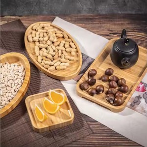 家用小吃酒店派对耐用矩形服务托盘独特图案设计新日式竹板 - Product Image 2