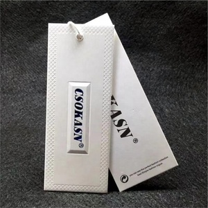 Etiquetas colgantes de ropa de papel con logotipo de nombre de impresión de diseño personalizado barato etiquetas colgantes de ropa con cuerda - Product Image 4