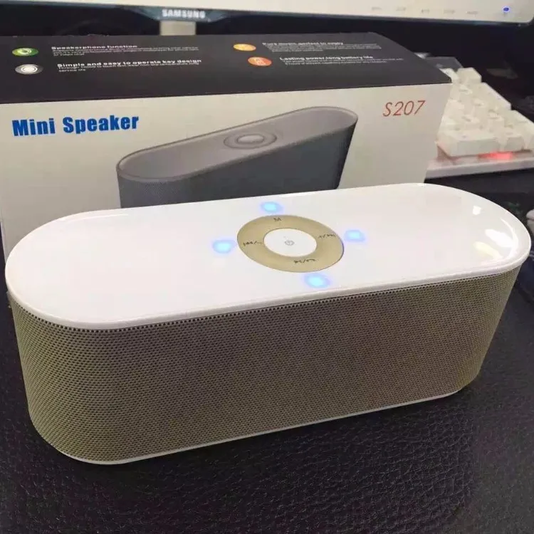 Produk Baru Penjualan Laris Grosir Speaker Nirkabel Bluetooth S207 dengan Radio FM dan Speaker Luar Ruangan Port USB