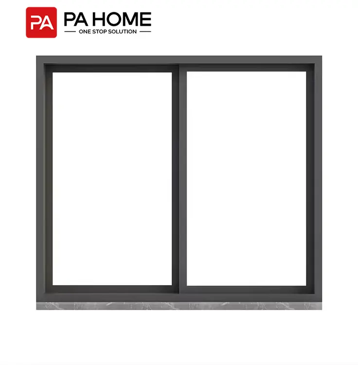 PA french black sliding glass double glazed aluminum window and door sliding window