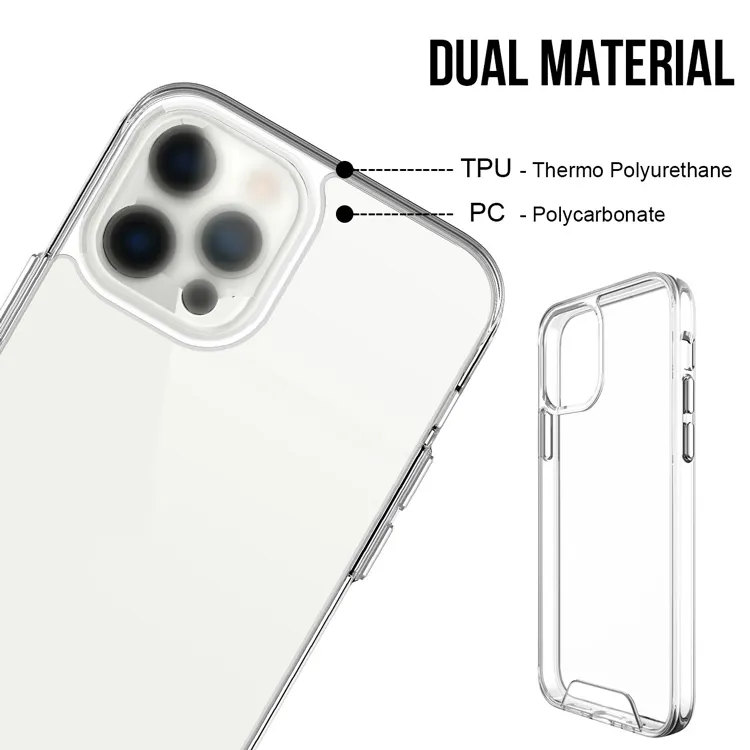Custom Design Clear Transparent Shockproof Bumper Back Cell Phone Case Cover For Iphone 13 13 Pro