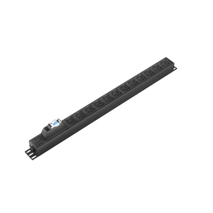 1U机架式配电单元 (PDU)，带12个以色列插座，用于数据中心的单极断路器 - Product Image 1