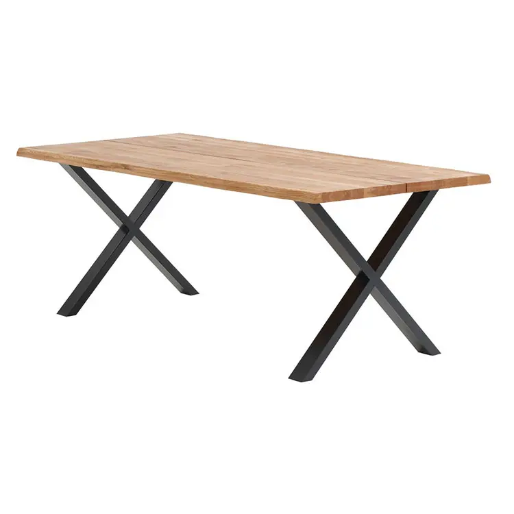 All'ingrosso moderna sala da pranzo tavoli 4 posti in legno rimovibile tavolo da pranzo in rovere bianco con gambe in metallo