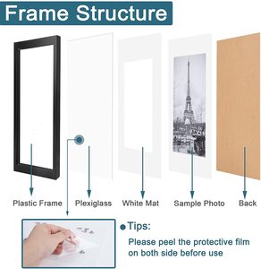 8x10額縁8パック、マット付き5x7またはマットなし8x10の画像を表示、黒。額縁 - Product Image 2