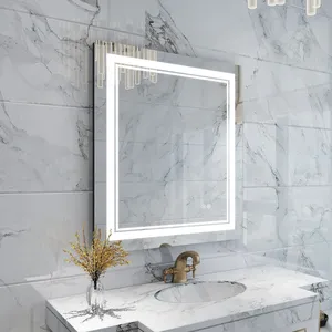 Modern Illuminated Bathroom Smart Led Hinged Makeup Mirror with Led <strong>Light</strong> Touch <strong>Sensor</strong> and Anti-Fog <strong>Function</strong> - Product Image 3
