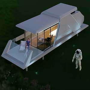 現代的な40FTプレハブハウスモダンな鉄骨構造グリーンタイニーコンテナホテルカプセルハウス新しいモバイルハウスデザイン - Product Image 1