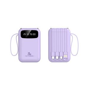 Alta CAPACIDAD 10W Salida 20W Entrada Pantalla LED Personalizable 10000mAh Mini Estación de Banco de energía portátil 4 Cables tipo C integrados - Product Image 6