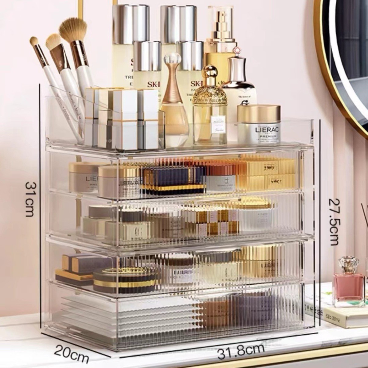 Transparent four-layer lipstick box