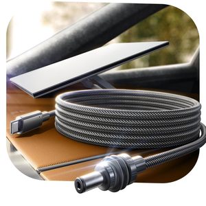 100W 18AWG Starlink Mini USB-C auf 3,5mm Stecker auf Stecker Hochgeschwindigkeits-Ladekabel Wasserdichtes PVC-Geflechtkabel - Product Image 5