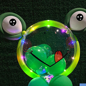 ลูกโป่งบ็อบโบ LED พีวีซีใสมีก้านและที่จับลูกโป่งทรงกลมเรืองแสงในที่มืด - Product Image 4