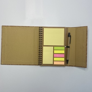 批发定制3折软木精装日记本日记本套装，带笔和便签 - Product Image 3