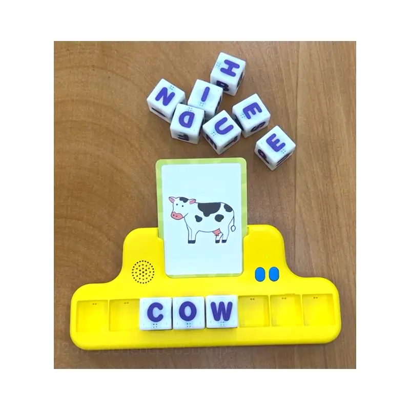 Blocchi educativi gioco di ortografia regalo di natale per 0-6 anni lettere dell'alfabeto a colori per bambini carte Flash abbinate parole dei cubi dell'abs