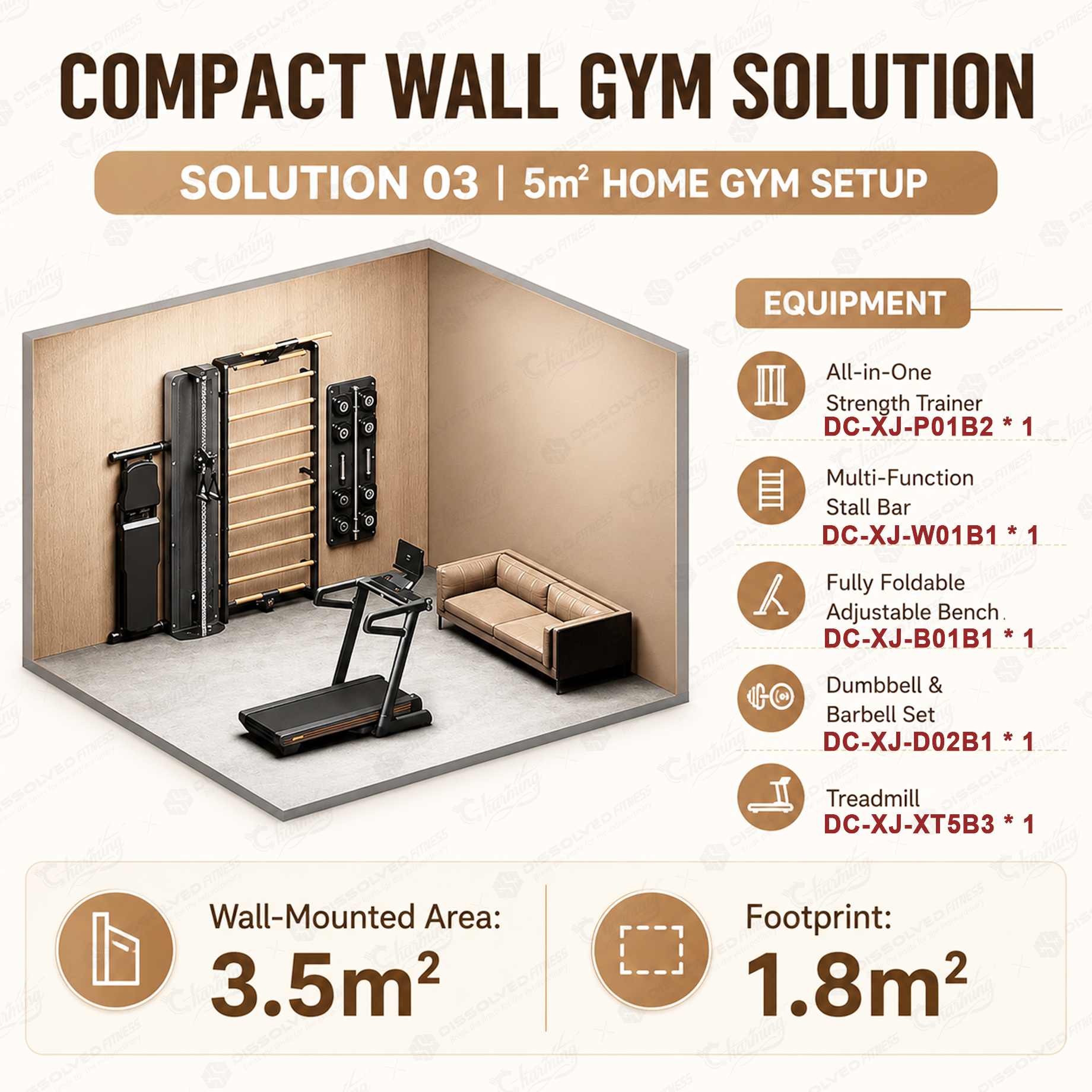 negro 5 ㎡ CONFIGURACIÓN DE GIMNASIO EN CASA