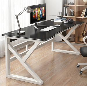 Escritorio de ordenador moderno contemporáneo Mesa de oficina de estilo contemporáneo extensible para estudiantes Escritura Juegos Alquiler de Casa Metal - Product Image 2