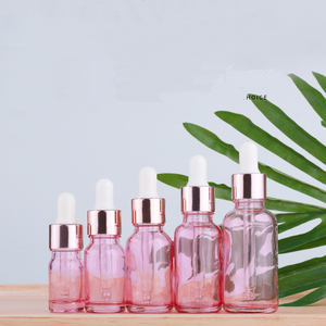 Botella de aceite esencial de vidrio transparente 5ml 10ml 15ml 20ml 30ml 50ml 100mL Esencia cuentagotas Botella cosmética de vidrio Rosa vacía - Product Image 2